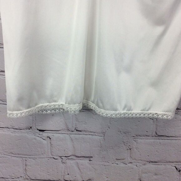 Vintage Nancy King Shirt Slip Lingerie Women's Size M White Lace Shoulder Pads - Picture 5 of 10